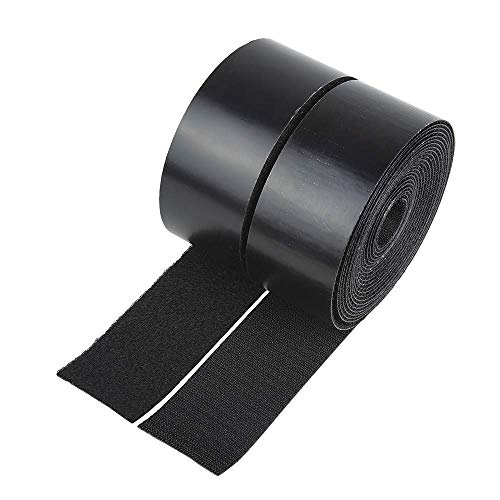 2'' Self Adhesive Hook and Loop 5 Yards Tape Fastener Sticky Back (Black) ... (2 inch by 15 Feet)