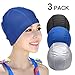 ewinever 3pcs Lycra Swimming Cap/Swim Cap/Swimming hat with PU Coat for Adult Men Women