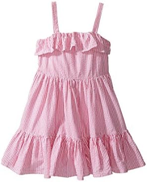 Polo ralph laur Ralph Lauren Cotton Fit &amp; Flare Seersucker Girls Dress, pink/white (6X Little Kids)