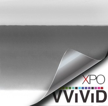 VViViD Supercast Silver Conform Chrome Metallic Finish Stretch Vinyl Wrap Film Decal Sheet Roll (1/2ft x 5ft)