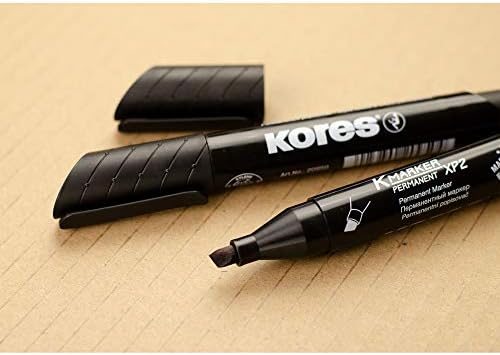 - K-Marker XP2: Farbige Permanent Marker Stifte, Keilspitze mit wasserfester und geruchsarmer Tinte, für alle Oberflächen, Einzelpackung mit 6 farbigen Stiften