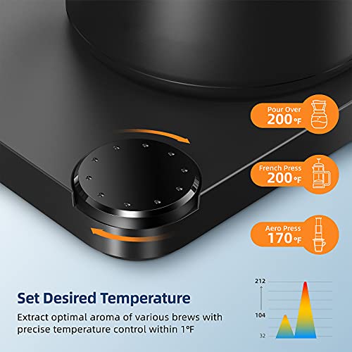 Gooseneck Electric PourOver Kettle, Temperature Variable Kettle for