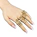 UHANGETH 13pcs Retro Rings Hollow Carved Flowers Joint Knuckle Rings Sets (Gold)