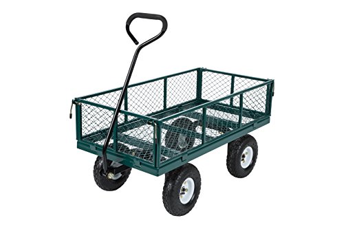 RuggedMade Steel Garden Cart Utility Wagon, 800 Pound Capacity, Removable Sides, 10" Wheels