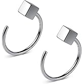 Reffeer 925 Sterling Silver Half Hoop Earrings for Women Teen Girls Open Hoop Earrings Minimalist Huggie Earrings Hypoallergenic