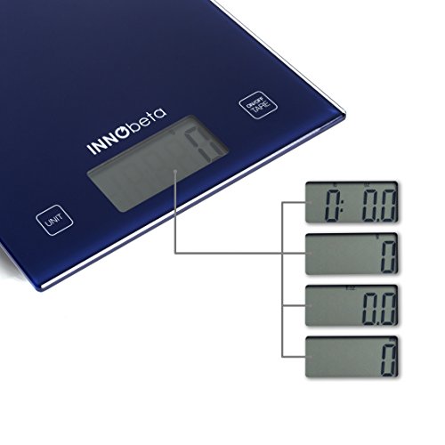 InnoBeta Digital kitchen scale, Multifunction Food Scale, Professional scale, high precision on up to 1g (5kg/11lb capacity), Tare Function, Perfect for Cooking and Baking (BatteryÂ Included)