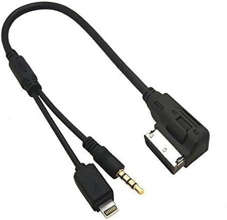 AMI MMI + 3.5mm AUX + 8-Pin Charge Adapter Cable For iPhone 5 5S 6 Plus iPod iPad Fit Audi A3 A4 A5 A6 A8 Q5 Q7