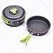 Camping Cookware Backpacking Mess Kit w/ FREE CANISTER STOVE – FDA Approved Non Stick Anodized Aluminum Complete Cooking Pots Pan Utensils Stackable Set Lightweight with Carrying Nylon Bag by OOthumb 2