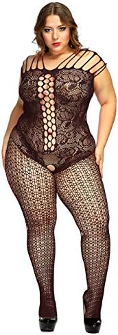 Curbigals Crotchless Bodystocking Plus Size Open Crotch Teddy Lingerie for Women