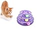 Purrfect Feline Titan's Tower - New Safer Bar Design, Interactive Cat Ball Toy, Exerciser Game, Teaser, Anti-Slip, Active Healthy Lifestyle, Suitable for Multiple Cats 3 Tier (Purple)