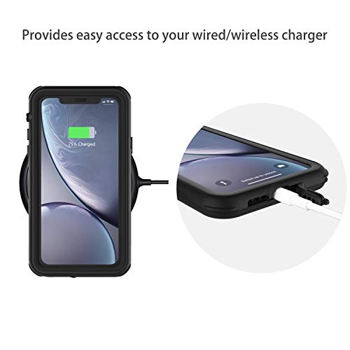 ORDTBY iPhone XR Waterproof Case, 360° Full Body Protection Underwater Cover IP68 Certified for Shockproof Dustproof Snowproof and Waterproof Case for iPhone XR