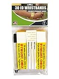 30 Pack Travel ID Bands - Wristbands for Kids - Disposable - Identification Bracelet, ID Wristband, Child ID - Travel, Field Trip, Amusement Park, Disney, Museum - Fits Adults & Kids - Made in USA
