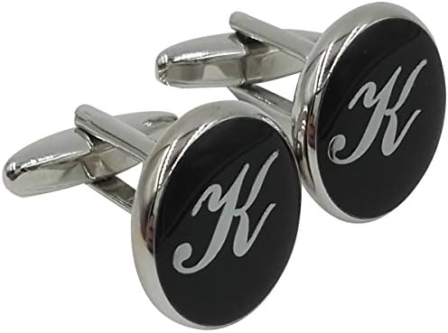 Cufflinks for Men Classic Engraved Initial Cufflinks Alphabet Letter Cufflinks Formal Business Wedding Shirts A-Z