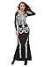 NuoReel Women's Long Skeleton Dress Adult Halloween Costume One Size Black