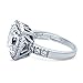 BERRICLE Sterling Silver Halo Wedding Engagement Rings Cushion Cut Cubic Zirconia CZ Statement Cocktail Ring for Women, Rhodium Plated