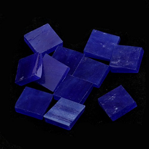 Jili Online 500 Pieces Square Glass Pieces Mosaic Tiles Tessera for Mosaic Making Craft Dark blue & Lake blue 10x10mm - Thumbnail 7
