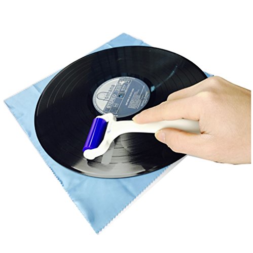 Vinyl Record Deep Cleaning Roller â€“ Reusable Antistatic LP Album Cleaner and Microfiber Cloth by Record-Happy for a Complete and Throughout Maintenance of Your Precious Vintage Collection