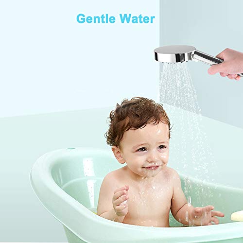 Handheld Shower Head, Wodgreat High Pressure 5 Settings Powerful Spray Head with Flexible 60 Inch Stainless Steel Hose, Adjustable Swivel Ball Bracket Mount, No Leaking, Easy to Install, Chrome