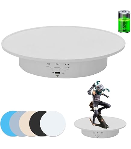 Présentoir Rotatif Électrique 12cm - Alimentation USB, 3 Modes, Silencieux