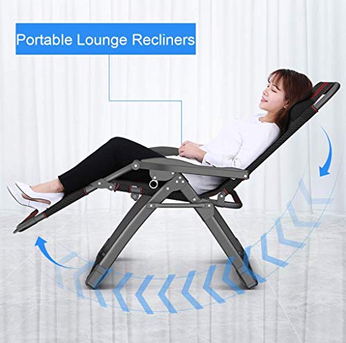 CCLLA Home Freizeitstuhl Klappbare Rasen Lounge Stühle Garten Liegen Camping Klappbare Zero Gravity Lounger Liegestuhl… – Bild 6