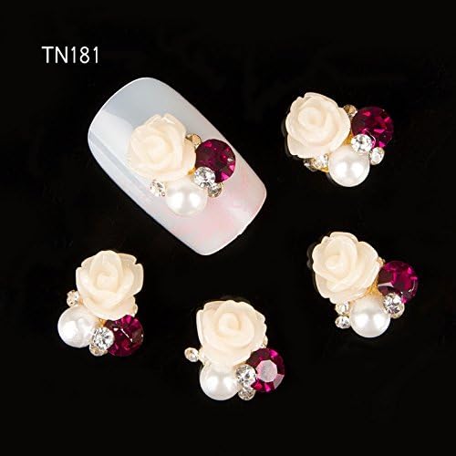 10pcs 3d rhinestones for nails art charms jewelry adhesive rhinestones for manicure decoration rose design