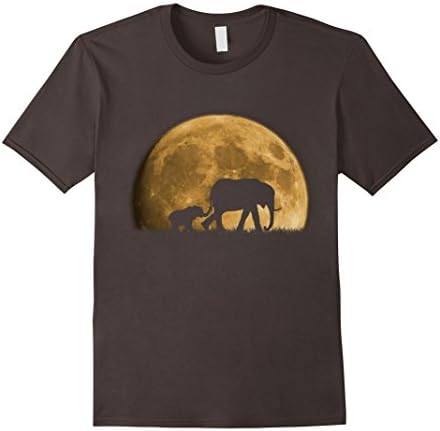 Mens Wild Africa Elephant Safari T-shirt with cute baby elephant Medium Asphalt