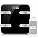 Kingta Bluetooth Smart Body Fat Scale Monitor Body Fat,Scale Body Fat,Total Body Water,Muscle Mass and Bone Mass for Your Family(Black)