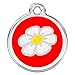 CNATTAGS Stainless Steel with Enamel Pet ID Tags Designers Round Daisy