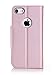 Procase iPhone 8 iPhone 7 Wallet Case, Stylish Folio Flip Card Case Stand Cover for Apple iPhone 7 / iPhone 8, with Kickstand Card Holder -Pink