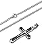 ORAZIO Stainless Steel Cross Necklace Pendant for Men Curb Chain Necklace 3.5mm 22 Inch