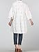 Mordenmiss Women's Notched Embroidery Half Dress Button Down Flared Blouse Tunic L White