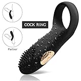 Cock Ring Vibrating Penis Ring Waterproof Rechargeable Couple Vibrator Clitoris Stimulator with 12-Speed Vibrations, Full Silicone Powerful Vibrators Adult Sex Toy by MELO (Black)