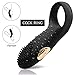 Cock Ring Vibrating Penis Ring Waterproof Rechargeable Couple Vibrator with 12-Speed Vibrations, Full Silicone Powerful Clitoris Stimulator Vibrators Adult Sex Toy by MELO (Black)