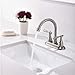 VESLA HOME Modern Stainless Steel Two Handle Bathroom Faucet, Brushed Nickel Bathroom Vanity Sink Faucet without Drain