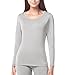 Lapasa Womens Thermal Shirt Fleece Lined Base Layer Top Underwear For Winter Ski L15, Gray/One Piece of Top, Medium
