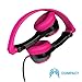 JLab JBuddies Folding Kids Headphones. Volume limiting design. Head band designed to fit kids of all ages. (Black/Pink)