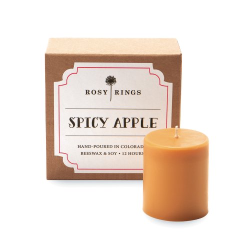 Rosy Rings 4-Pack Gift Box Votive Candle, Spicy Apple