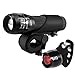 HiHiLL Bike Lights Set, Bicycle Front Flashlight and Bike Tail Light, 3 Light Modes, Ultra Brightness and Waterproof LED Headlight and Taillight (LT-BL1, Black)