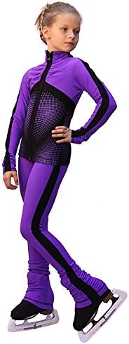 IceDress Figure Skating Outfit - Jump (Purple with Black Stripes)