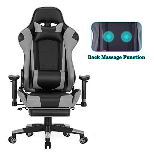 Healgen Back Massage Gaming Chair With Footrestpc Computer Video Game Racing Gamer Chair High Back Reclining Executive Ergonomic Desk Office Chair #video #rocker #gaming #chair #review