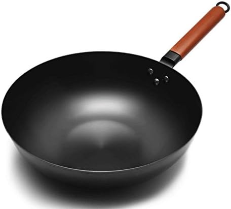 Wok ZHAOJING Home Non-stick Pot Induction Cooker Gas For No Smoke Cooking Pot No Coated Cast Iron Pot (Color : A)