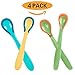 Baby Soft-Tip Silicone Spoons Non Toxic BPA Free First Stage Feeding White Hot Infant Safety Spoons, Set of 4 Count