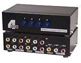iMBAPrice - 4 Way AV Switch RCA Switcher 4 in 1 Out Composite Video L/R Audio Selector Box for DVD STB Game Consoles and More