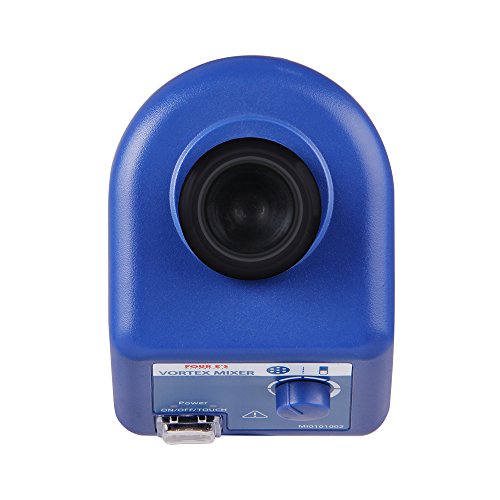 Four E's Scientific Laboratory Vortex Mixer Speed 0-3000rpm, Orbital Diameter 6mm, 50/60Hz, Touch and Continuous Modes, Mix 50ml containers Within 3 Seconds - Benchtop for Clinic Classroom Lab