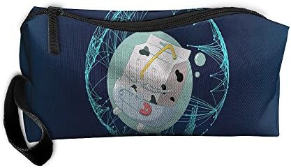 Women's Milk Box Funny DesignPortable Buggy Bag Cosmetic Makup Bags Travel Cases
