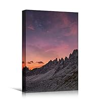 Canvas Wall Art Mountain View Sunset Coastal Multicolor Photography Relax/Calm Romantics Sunset - 12x18 inches