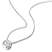 COOLSTEELANDBEYOND 6.5mm Cubic Zirconia Round Solitaire Bezel Set Stainless Steel Pendant Necklace 20 Inches Chain