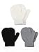 Satinior 3 Pairs Toddler Magic Stretch Mittens Little Girls Soft Knit Mitten Baby Boys Winter Knitted Gloves,1-4 Years Size (Gray, White and Black)