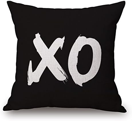 Venzhe Romantic Modern Simple Beige Love Star Pattern Pillow Case Deer and Panda Chair Square Throw Pillow Cover Decorative Pillows 18x18 Inch Letter