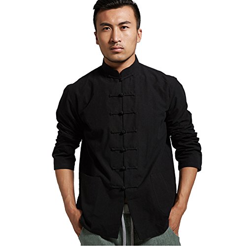 FangNer Men's Chinese Asian Traditional Clothing KungFu Long Sleeves Tang Suits